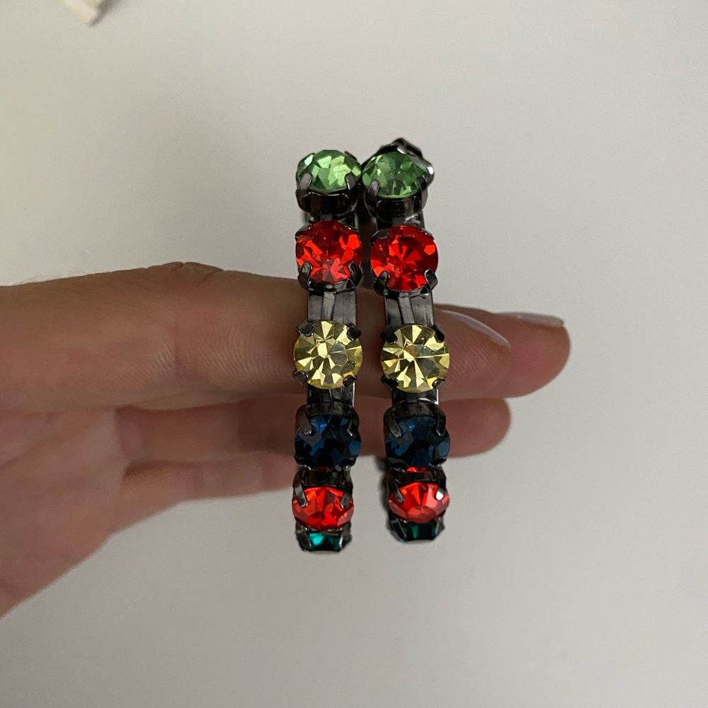 Rinestone Hoops Earrings